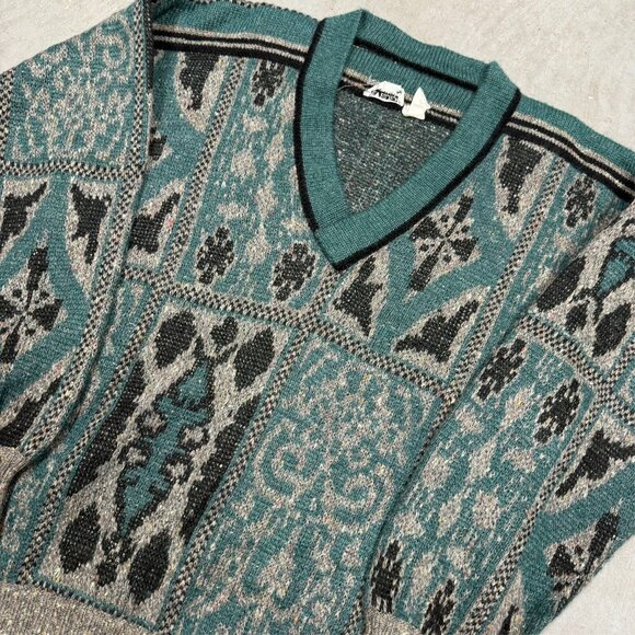 Vintage 80s Belvedere Knitwear Wool Mohair Silk Sweater Made in ITaly Medium - Picture 3 of 8